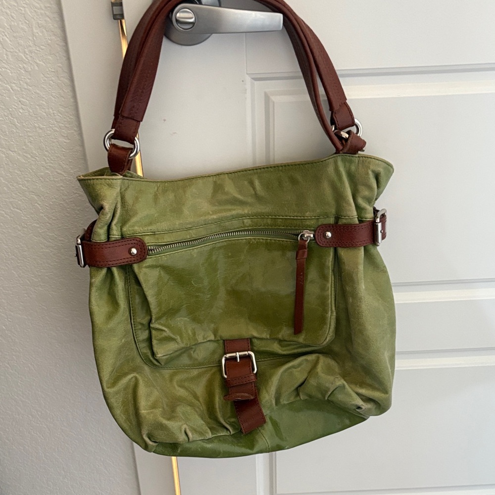 Tano Green and Brown Shoulder Bag